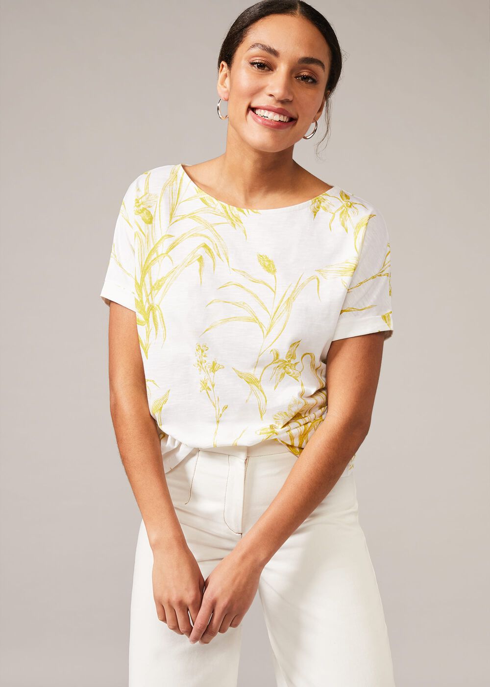 Anwen Orchid Stencil Floral Top