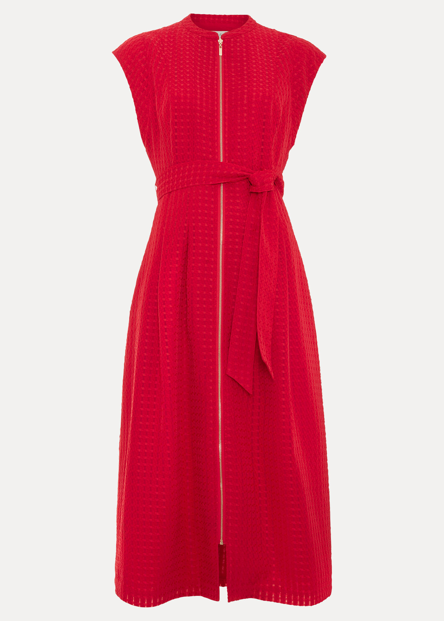 Elvira Red Textured Seamed Detail Dress | Phase Eight UK |