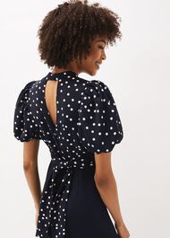 Paulina Puff Sleeve Spot Jumpsuit
