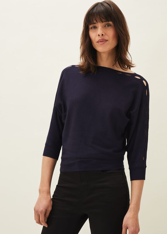 Cristine Cutwork Sleeve Detail Jumper