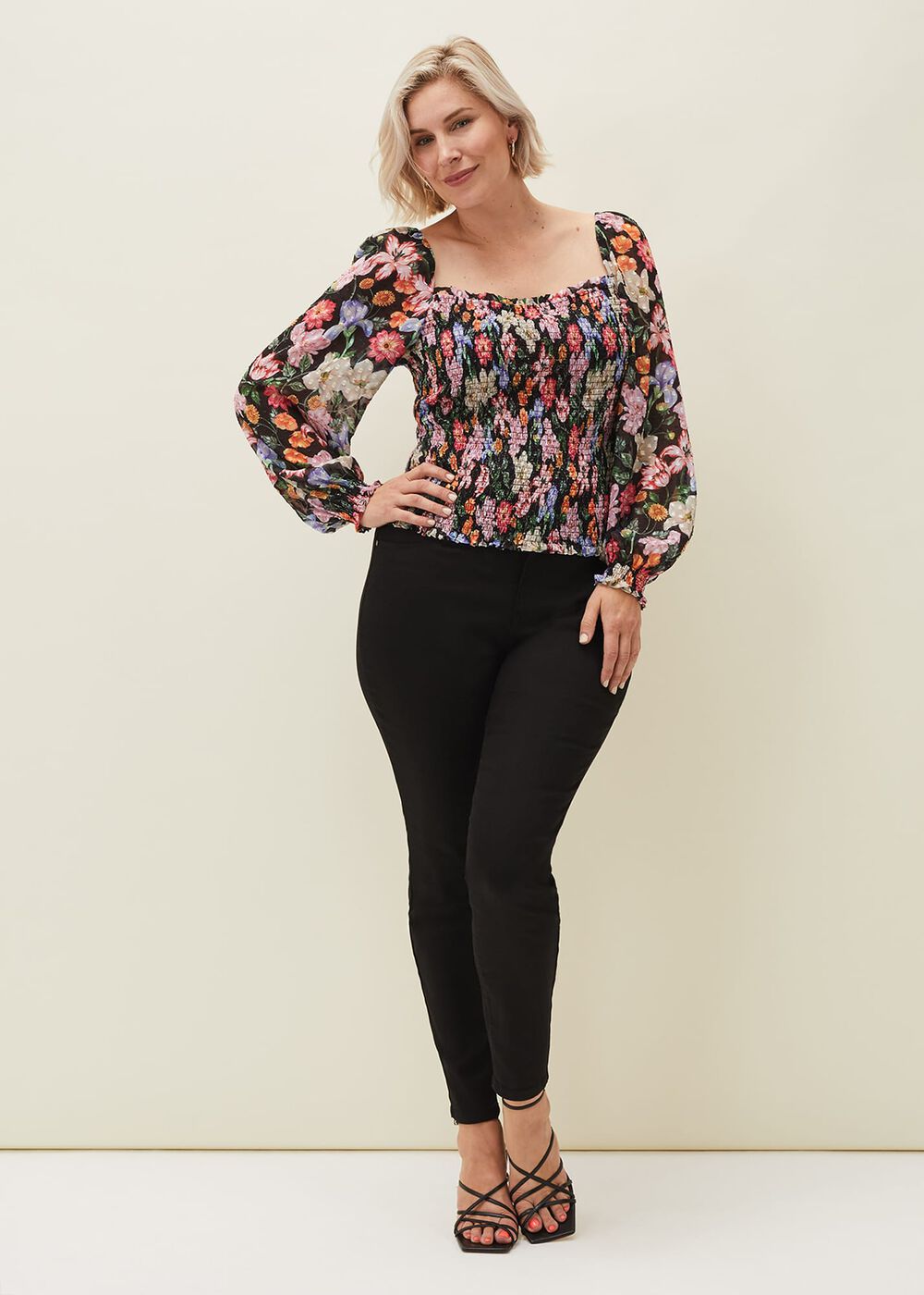 Esty Floral Square Neck Blouse