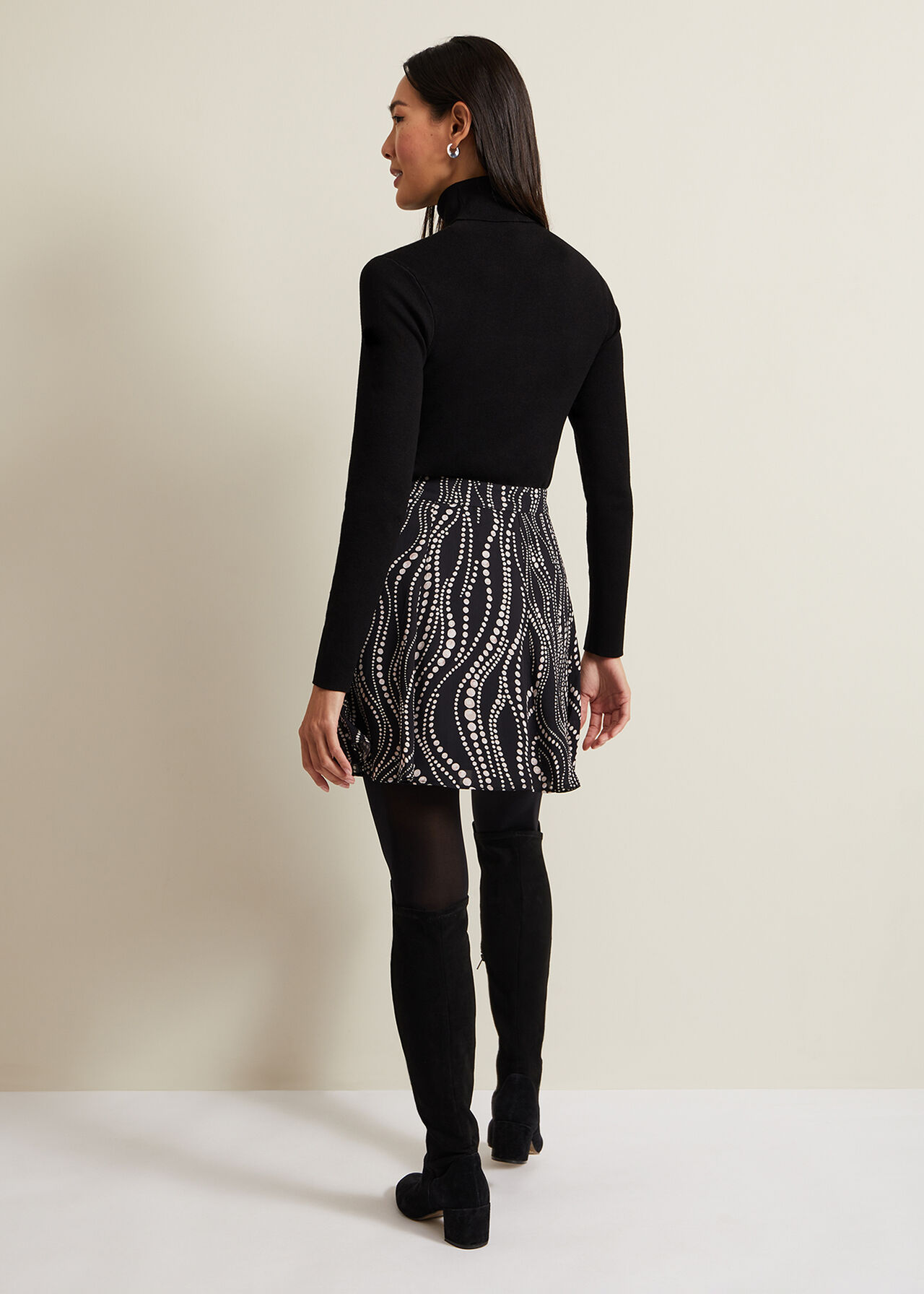 Ilaria Flippy Mini Pearl Print Skirt