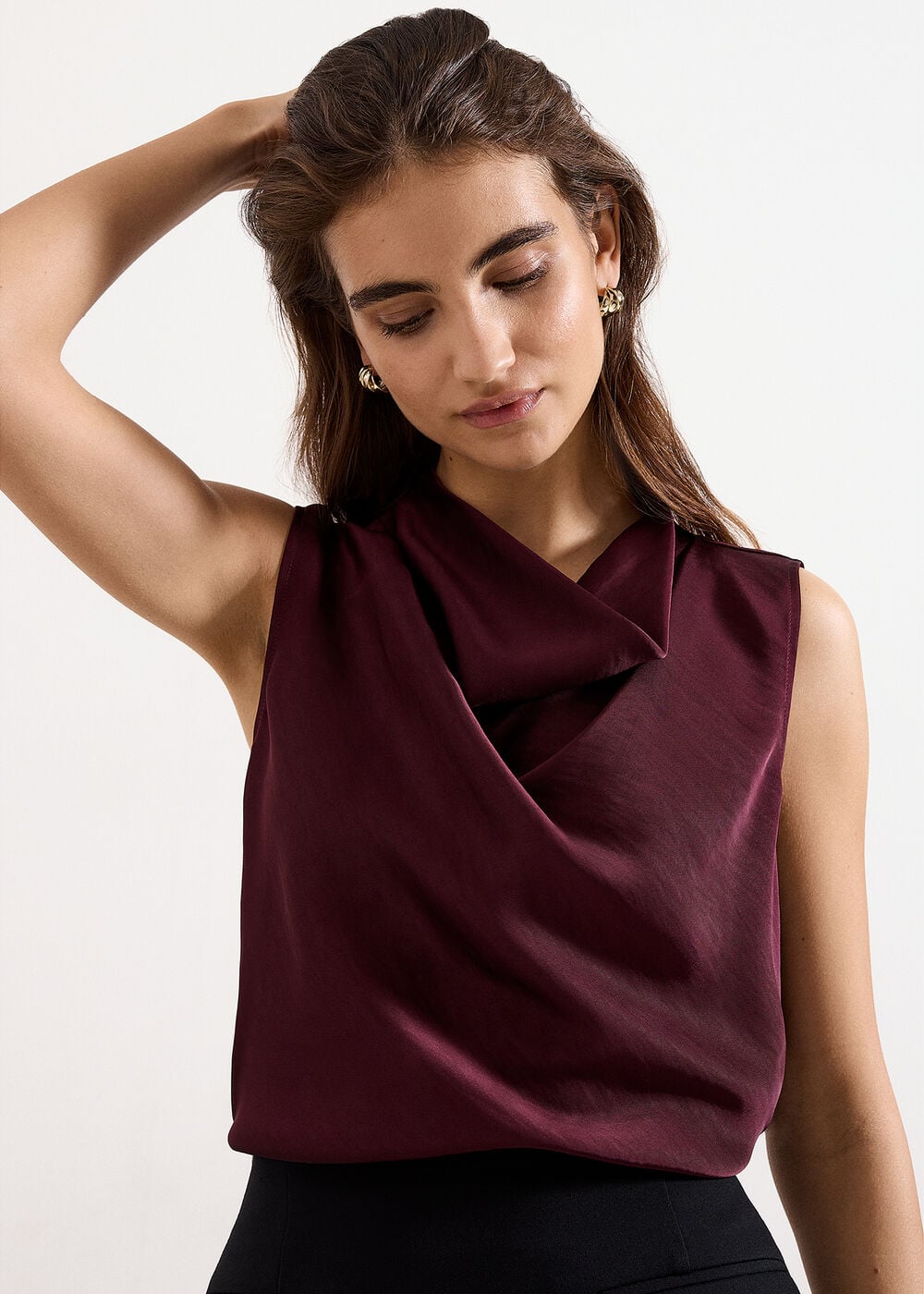 Arwen Sleeveless Cowl Neck Top