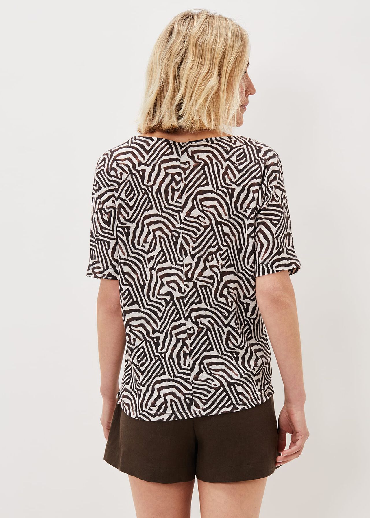 Isabelle Linen Zebra Print Top
