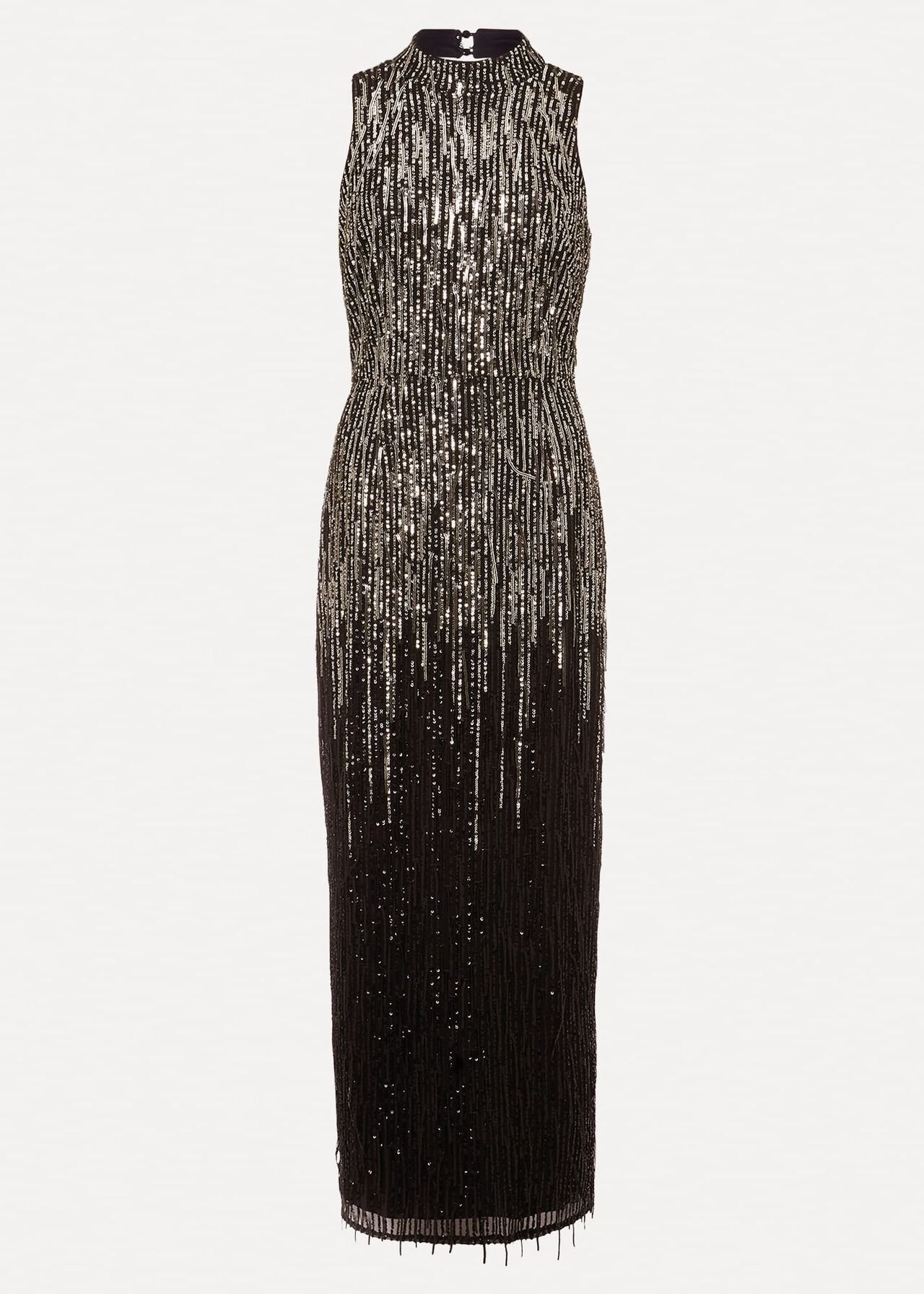 Clover Sequin Fringe Maxi Dress