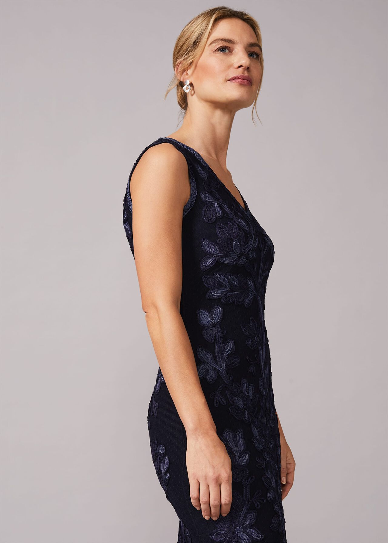 Blanca Tapework Lace Fitted Dress