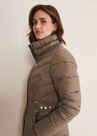 Synthia High Shine Midi Puffer