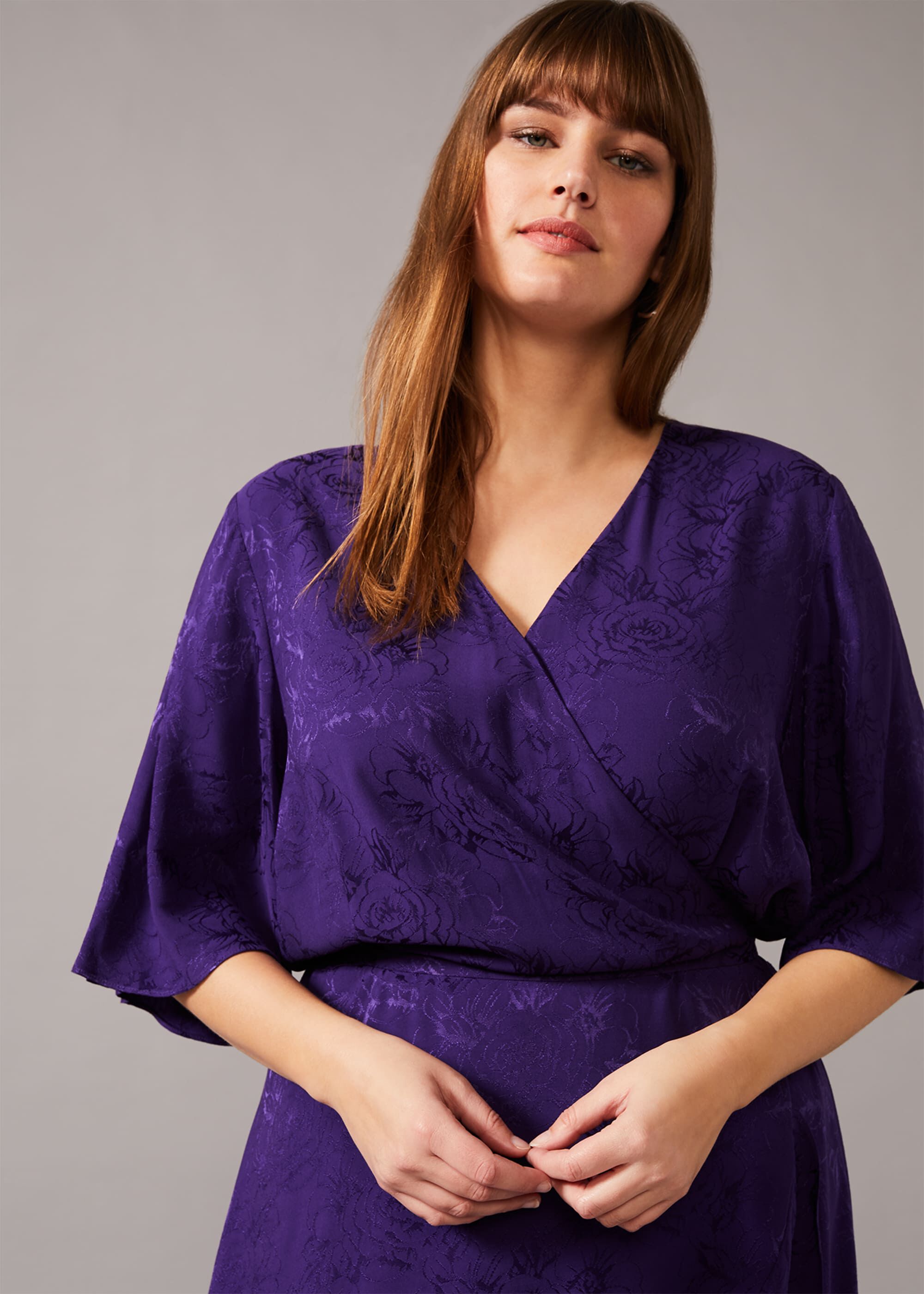 Olive Wrap Jacquard Dress Phase Eight UK