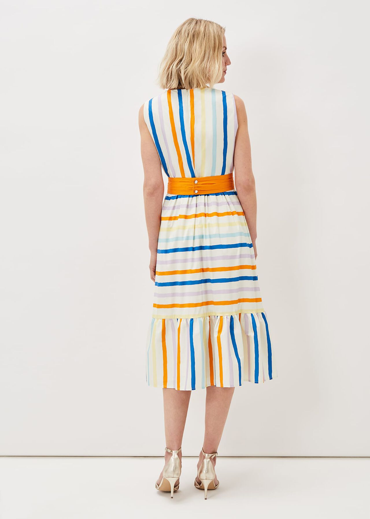 Riley Cotton Striped Midi Dress