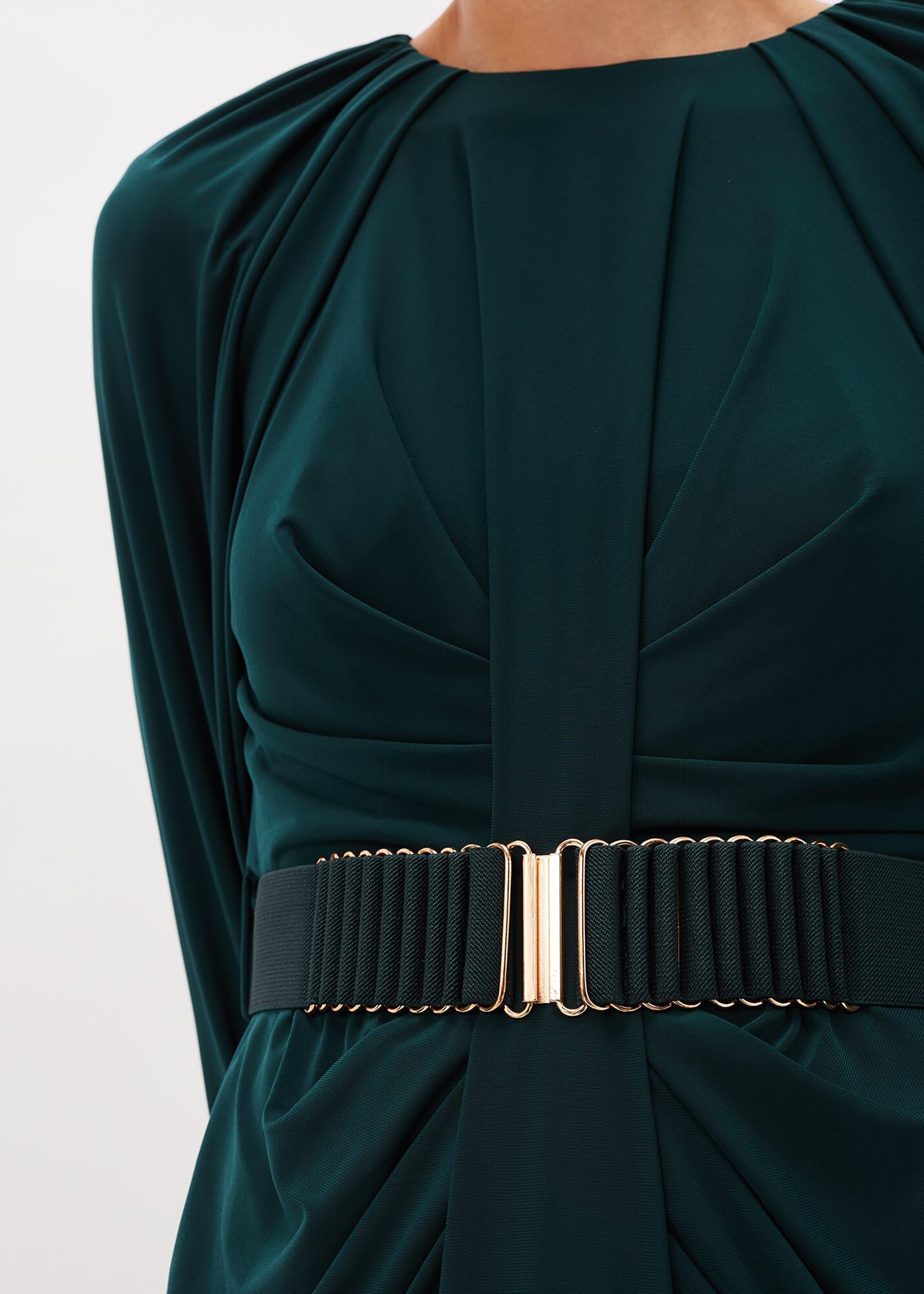 Mya Ruched Belted Jersey Dress | Phase 