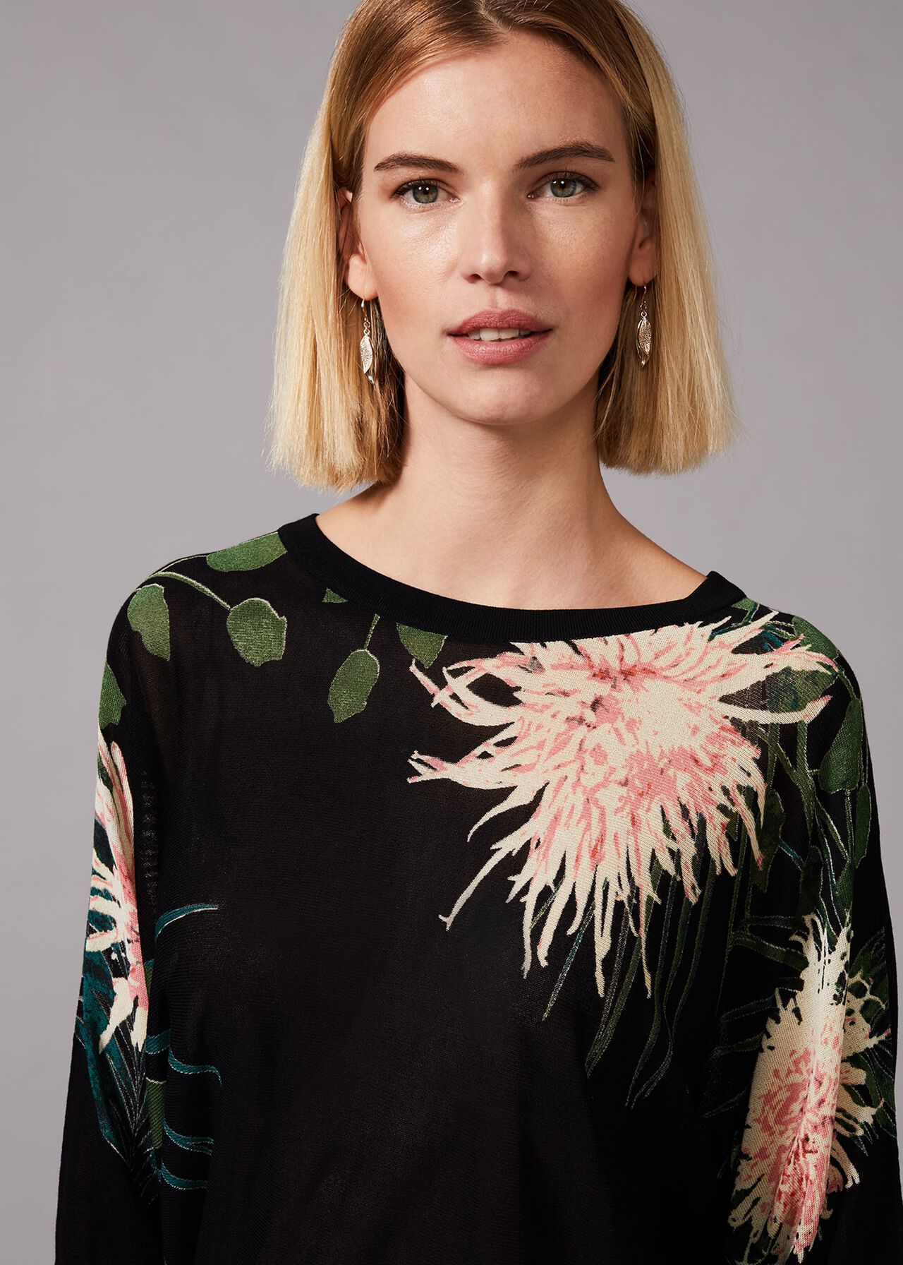 Breanna Floral Tie Side Knit Top