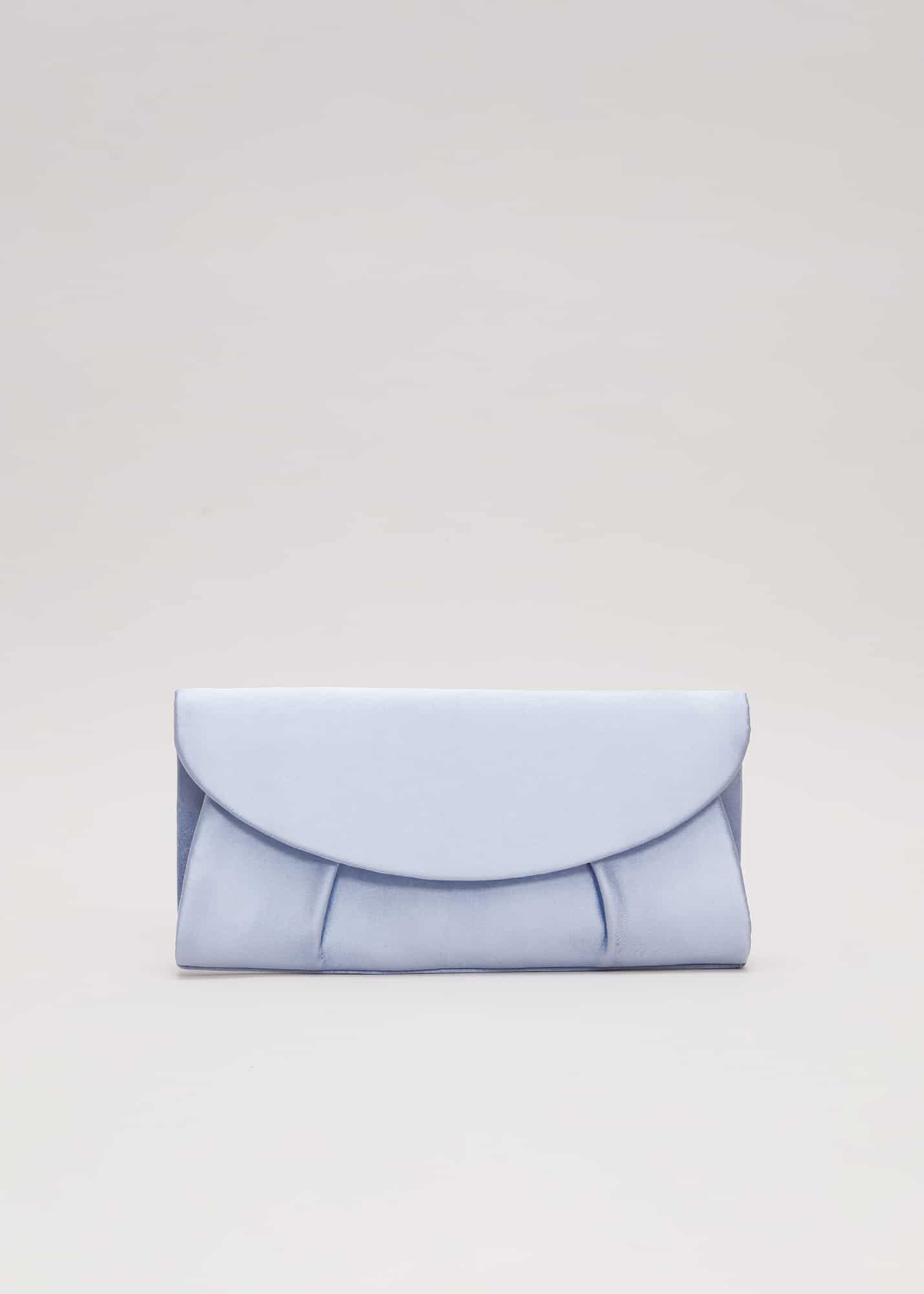 Pleat Satin Clutch Bag