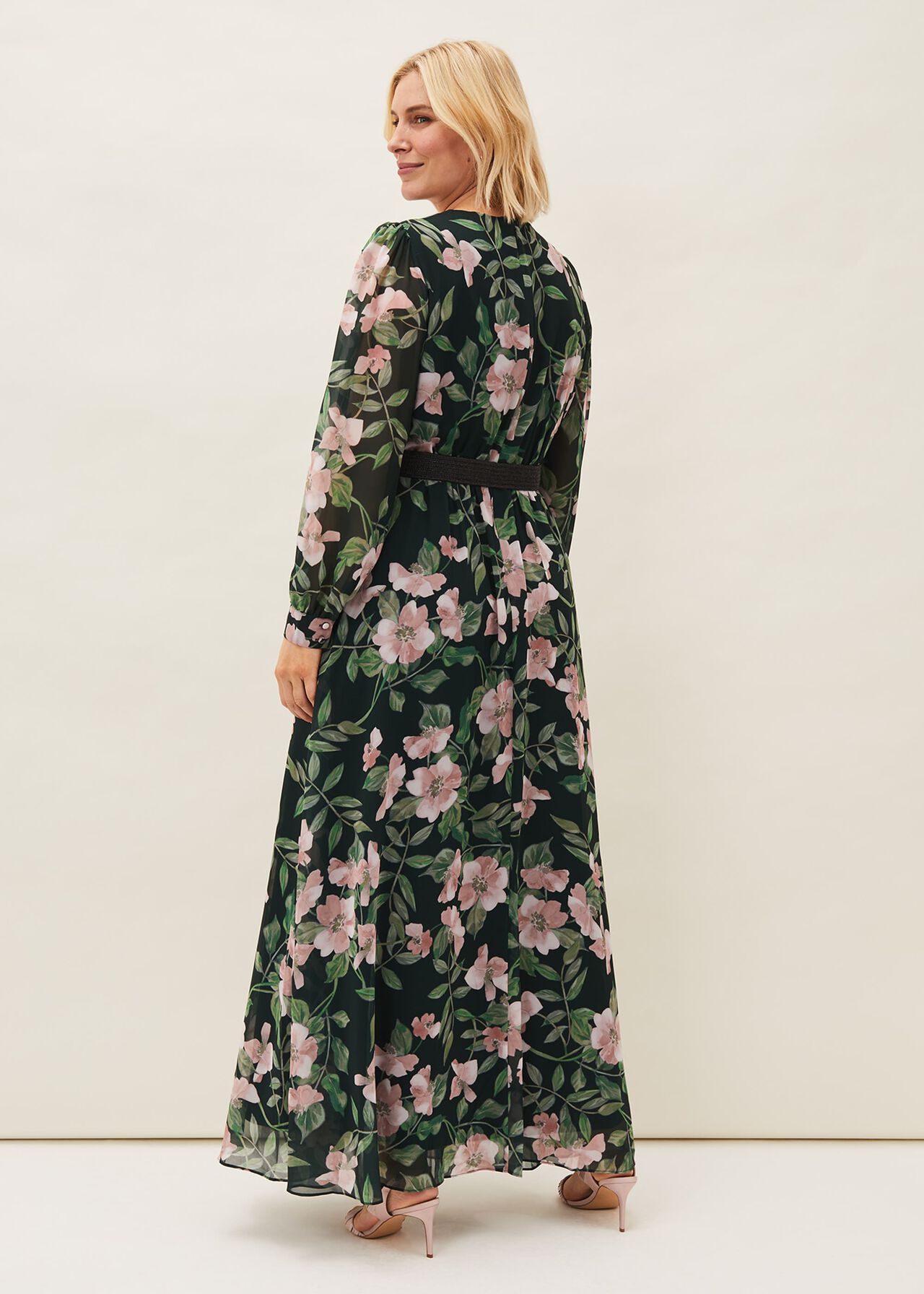 Hali Floral Belted Maxi Dress