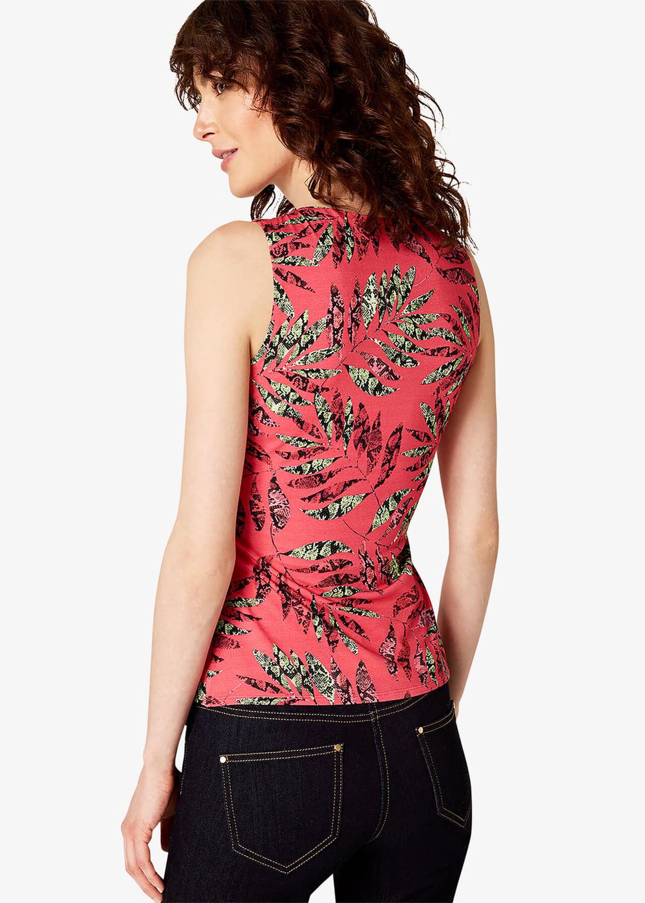 Bria Snake Palm Jersey Top