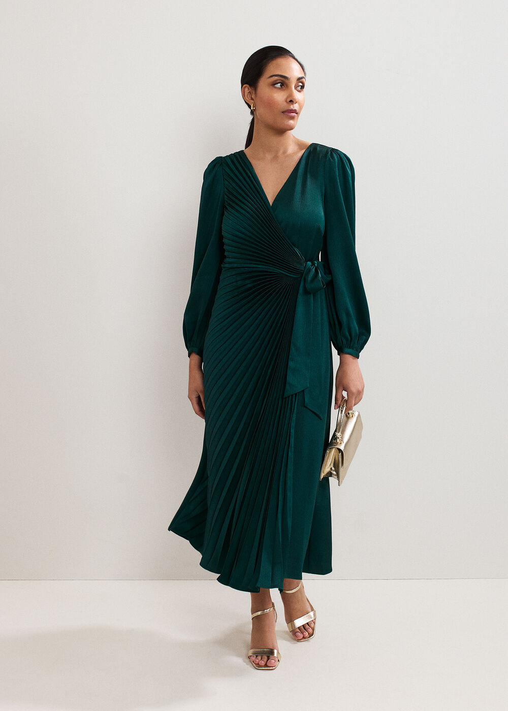 Petite Gracie Sunray Pleated Midi Dress