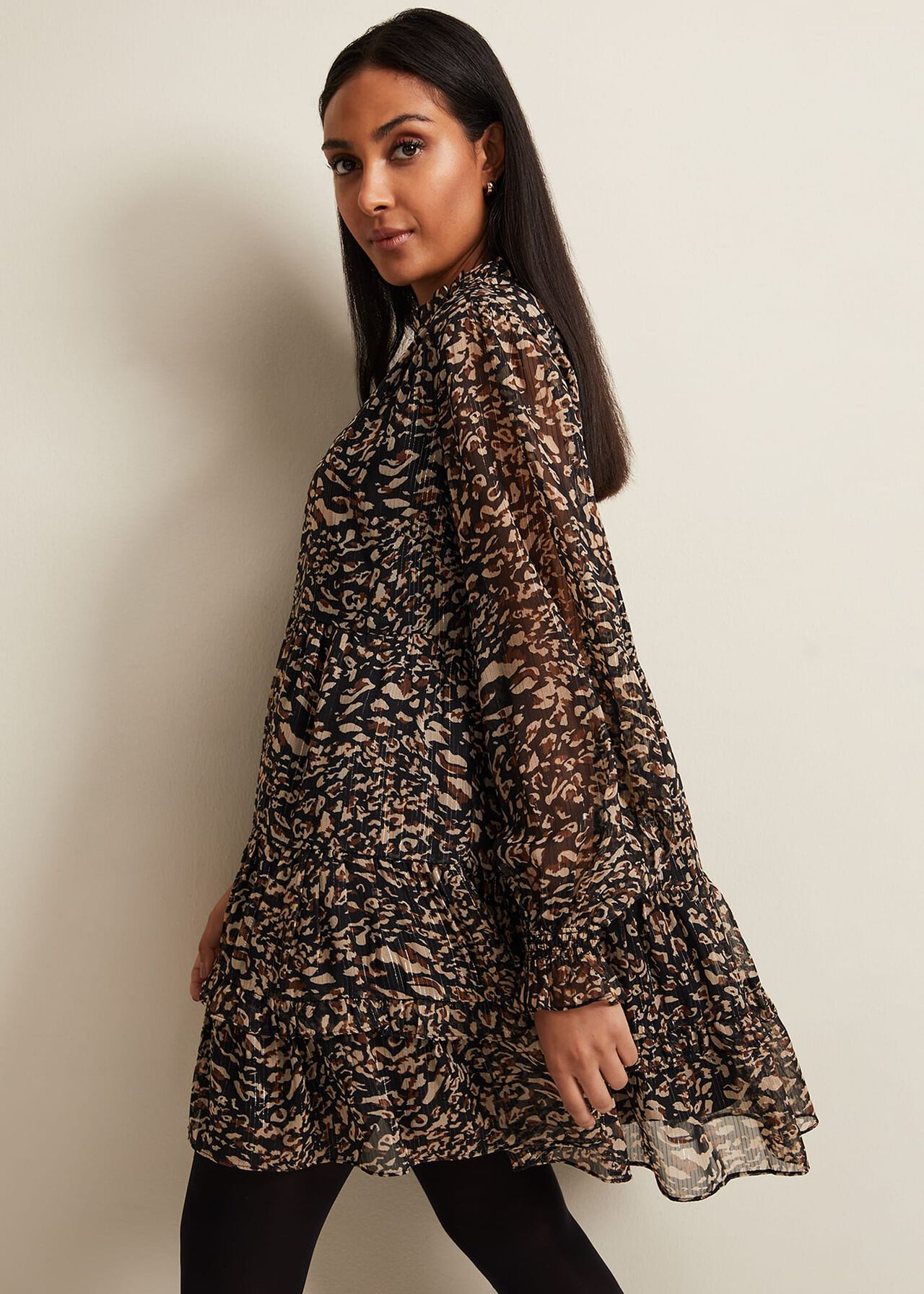 Petite Shreya Leopard Swing Dress
