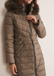 Synthia High Shine Midi Puffer