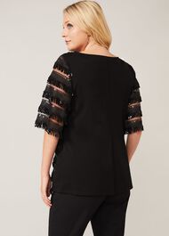 Carol Sequin Fringe Top