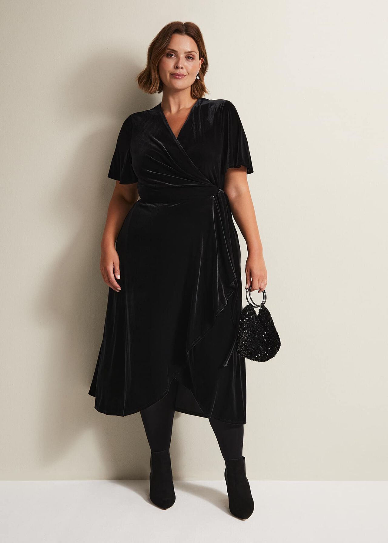 Petite Julissa Ruffle Wrap Midi Dress