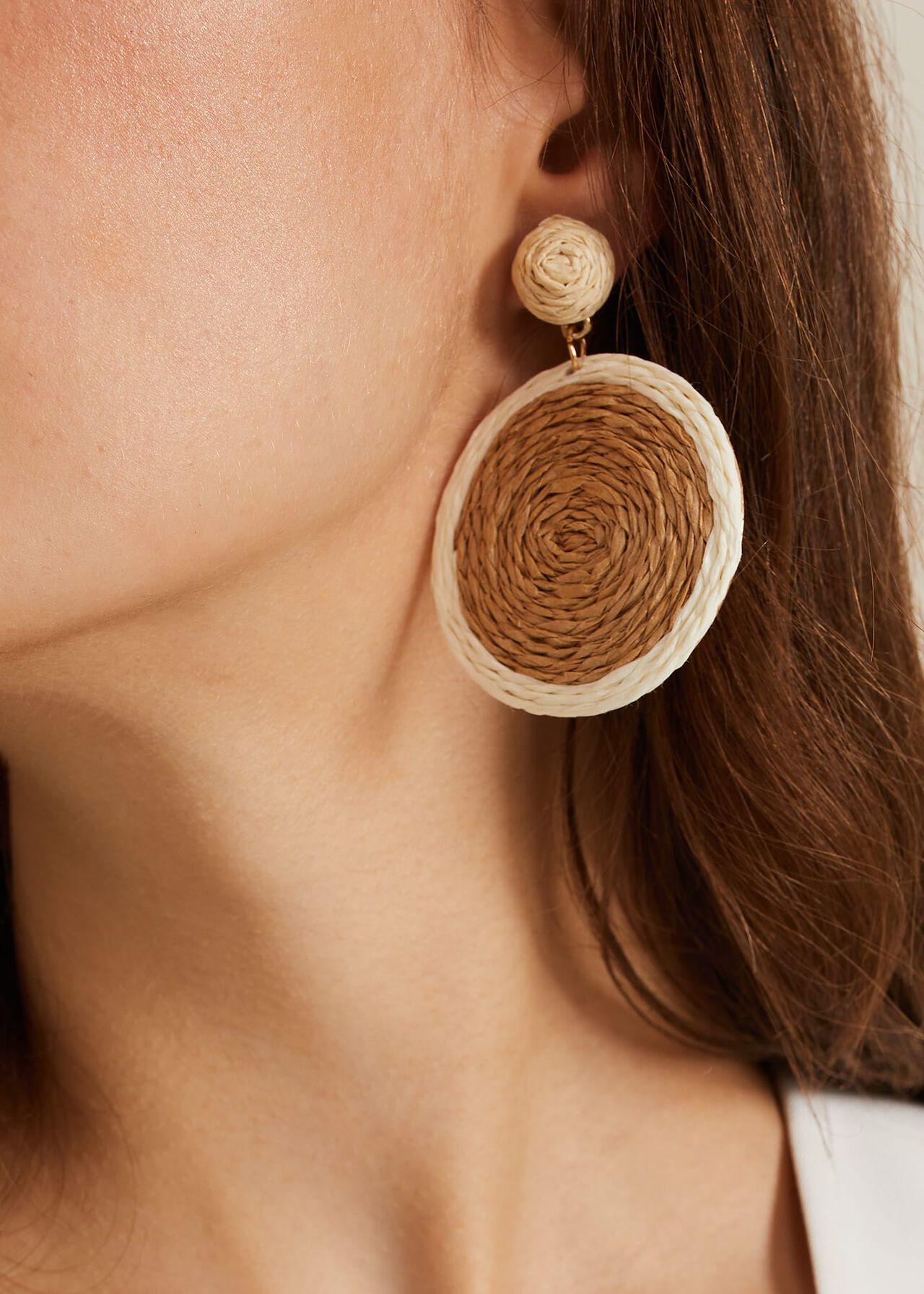 Raffia Oversized Circular Earring