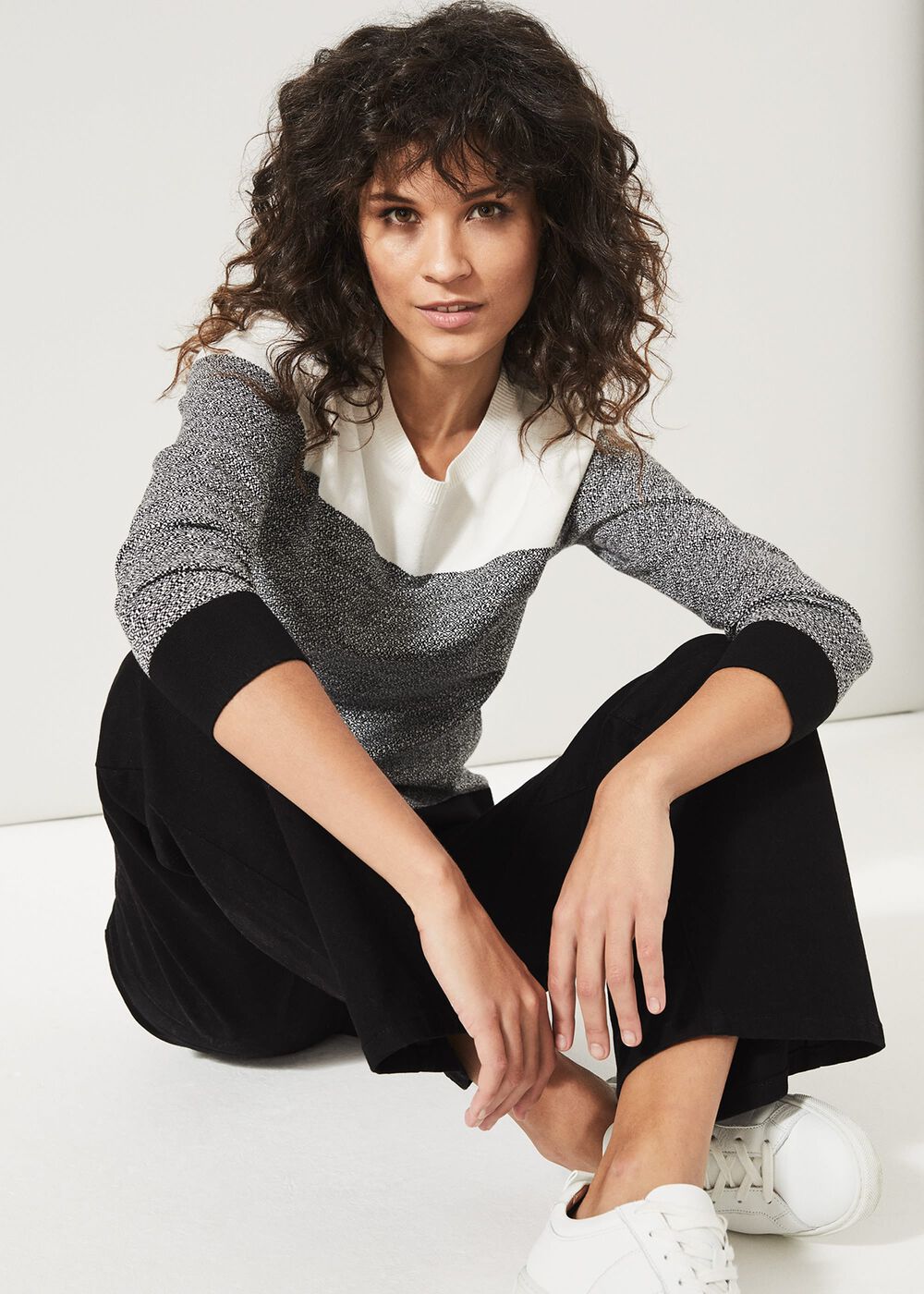Jaliyah Jacquard Panel Knit Top