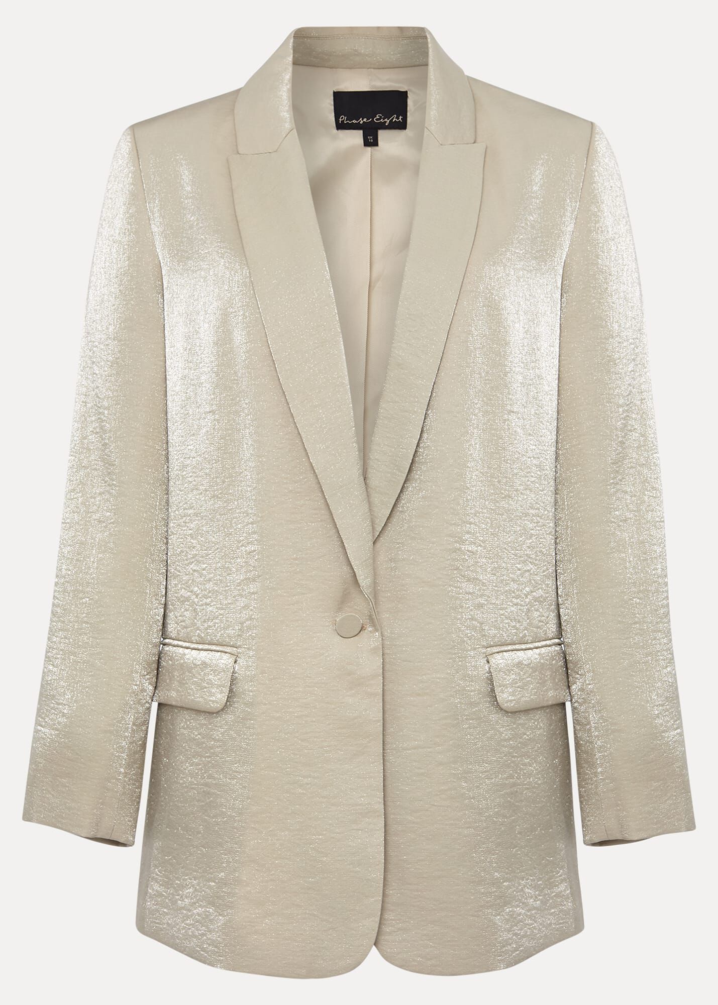 Neutral shimmer blazer