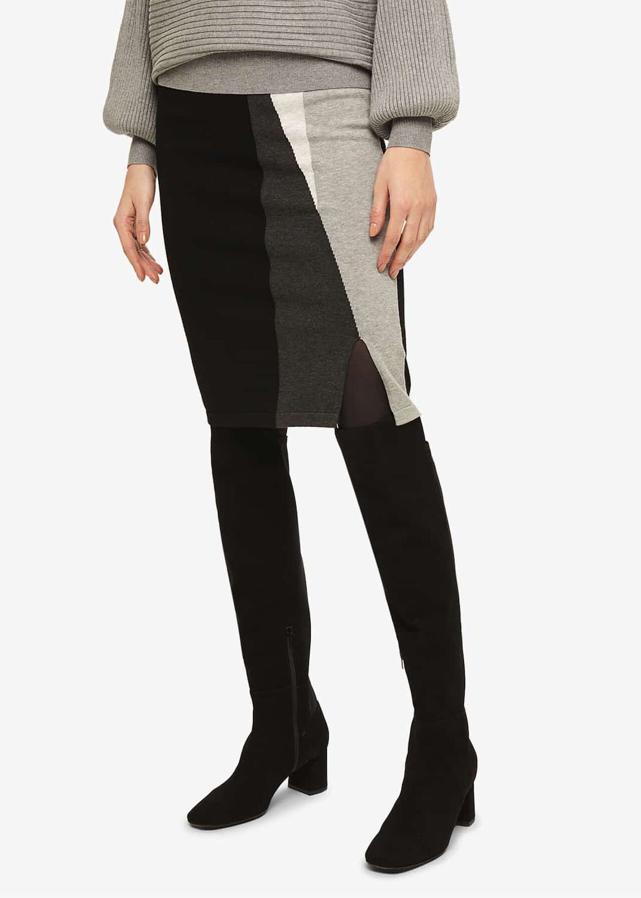 Megan Colour Block Knitted Skirt