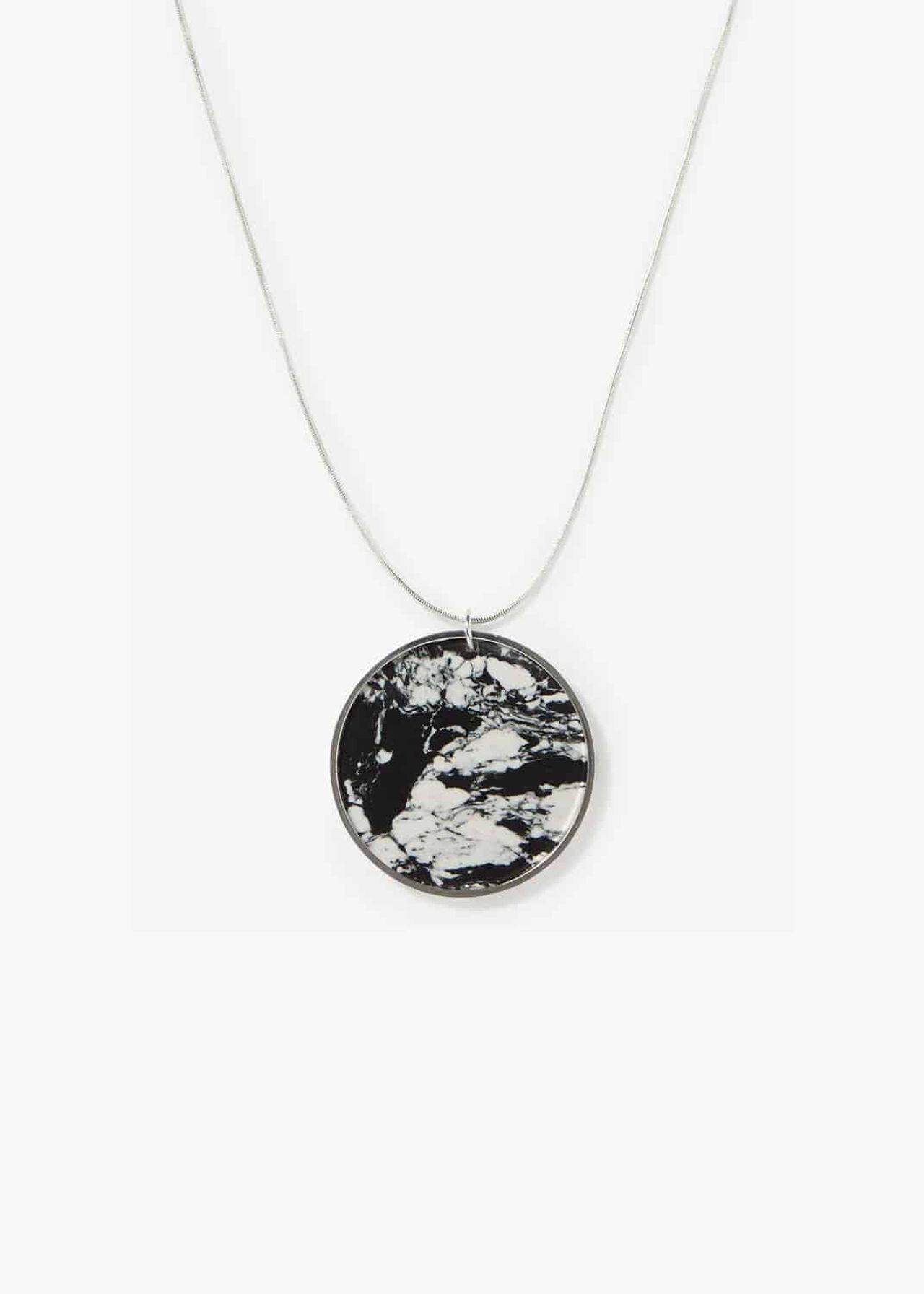 Dory Marbled Disc Long Necklace