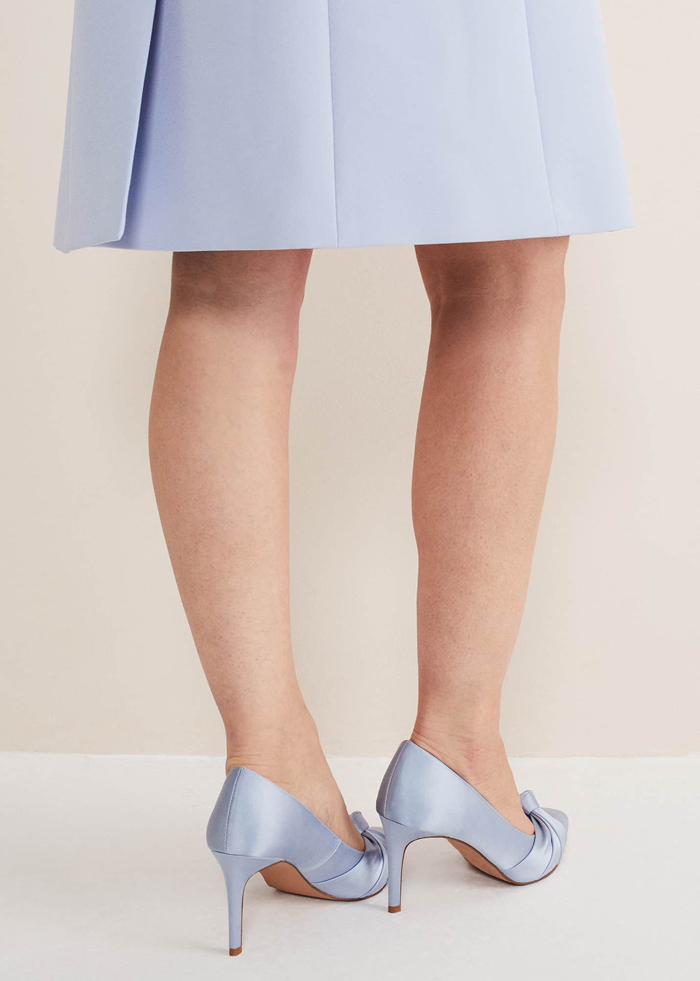 Blue satin shoes uk cheap