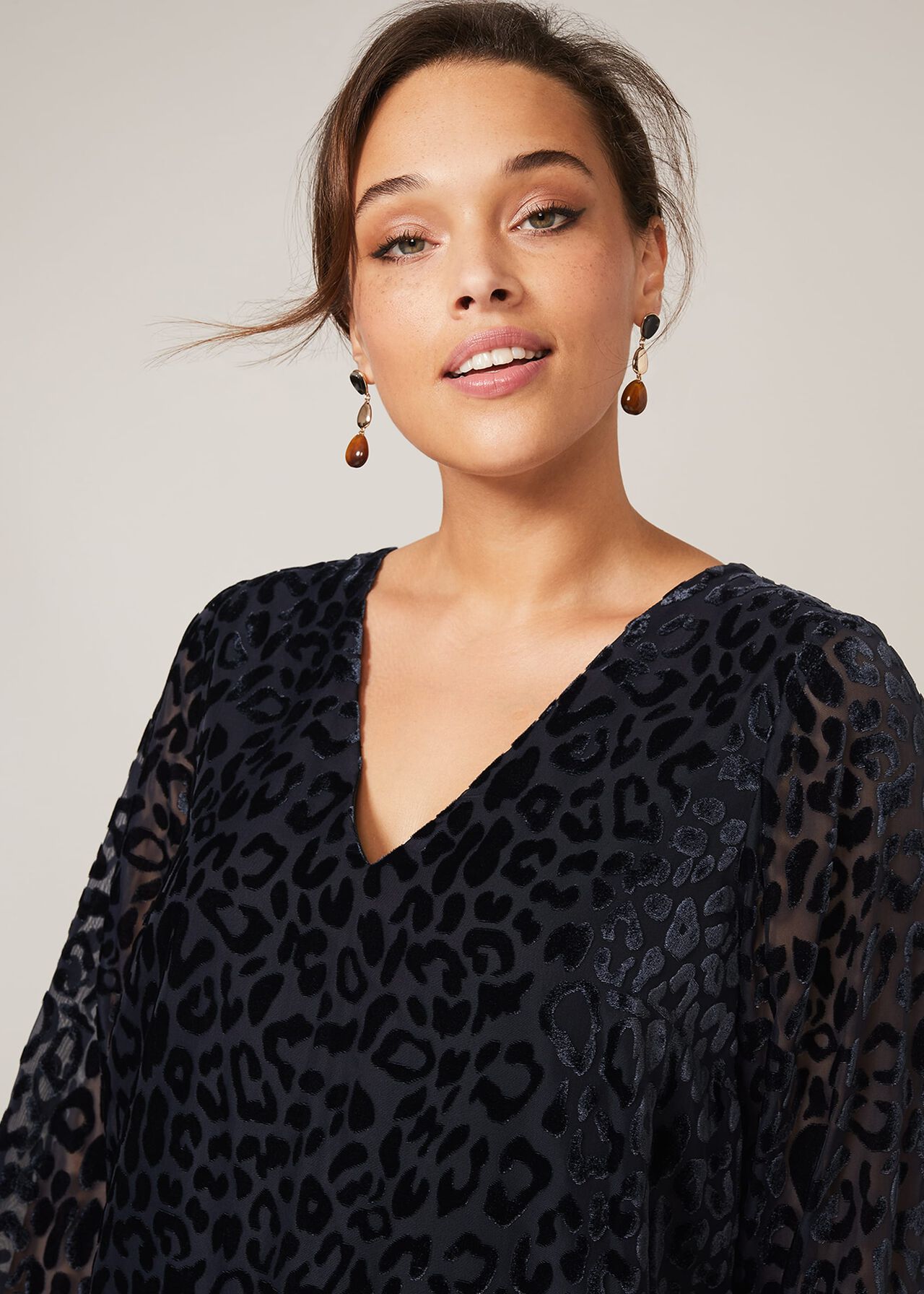 Elspeth Velvet Leopard Dress