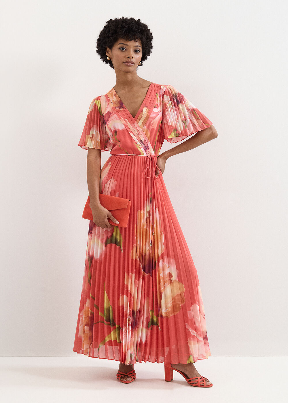 Abigail Floral Pleat Maxi Dress