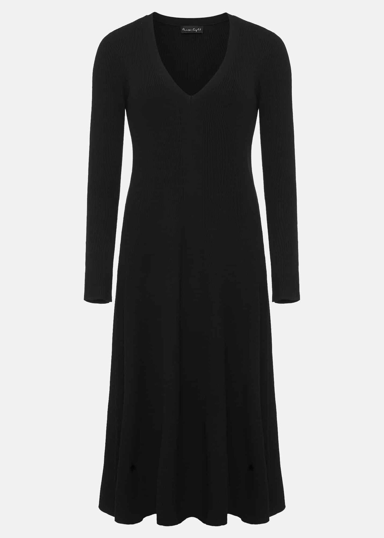 Amberlyn Black Fit And Flare Midi Dress