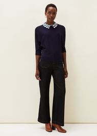 Delphine Printed Collar Jumper