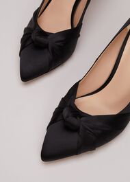 Black Satin Court Heels