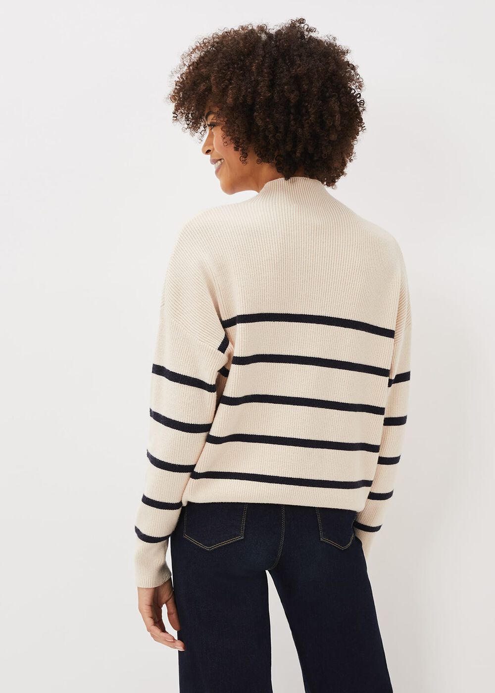 Rosan Zip Funnel Neck Stripe Jumper
