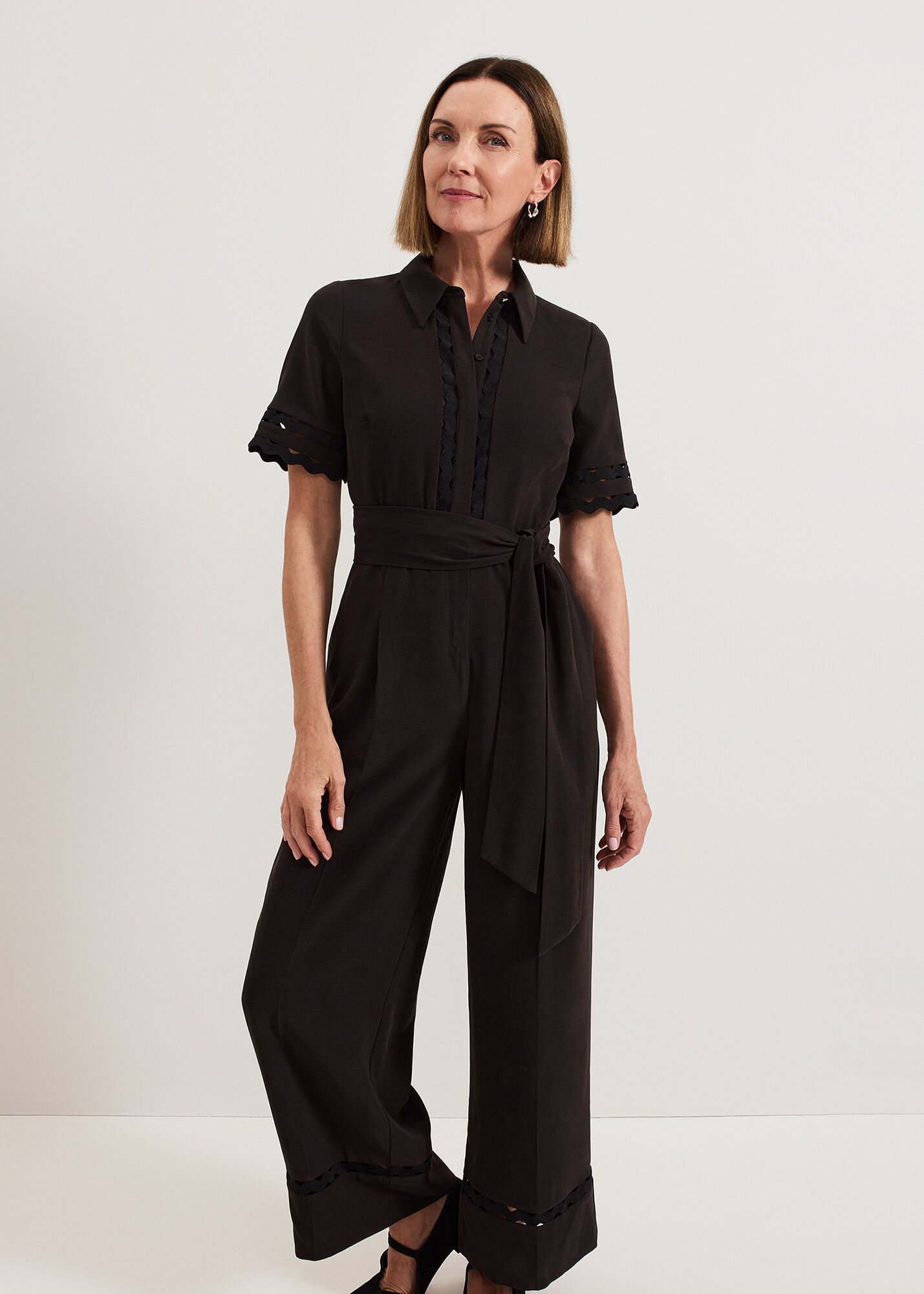 Bloomfield Black Trim Detail Jumpsuit | Phase Eight UK |
