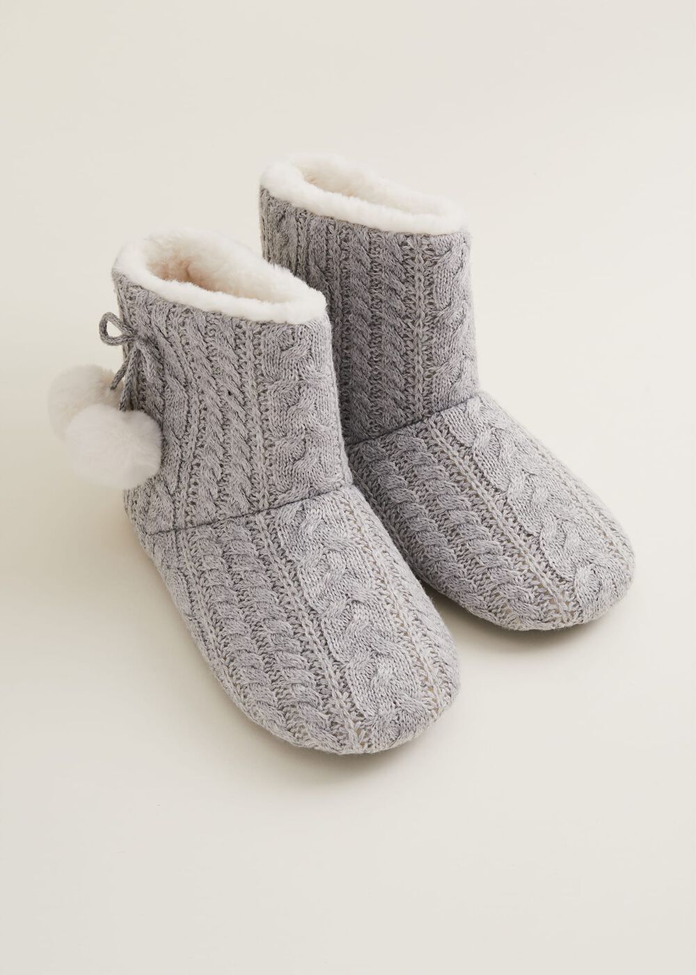 Cable Knit Slipper Boots