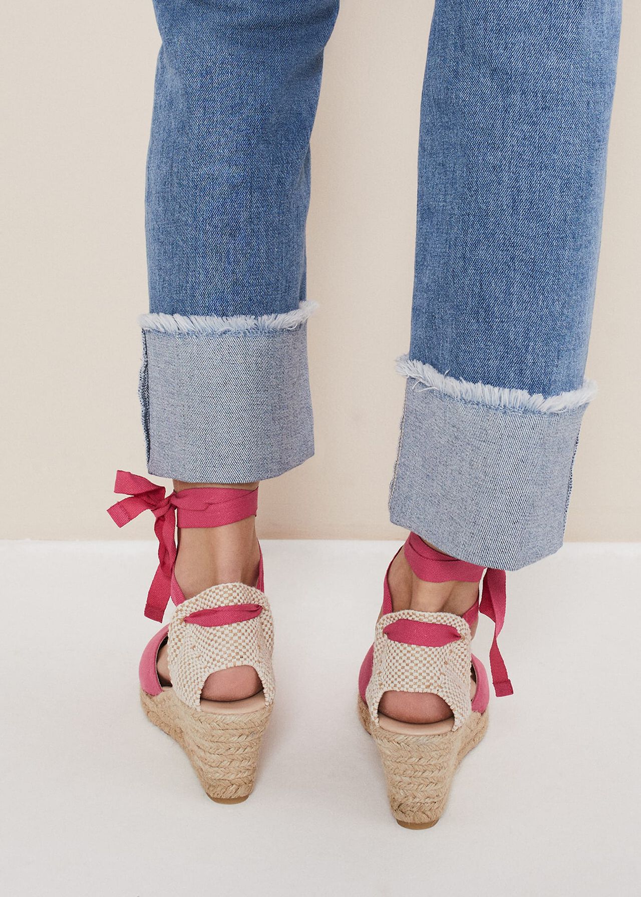Suede Ankle Tie Espadrille Shoes