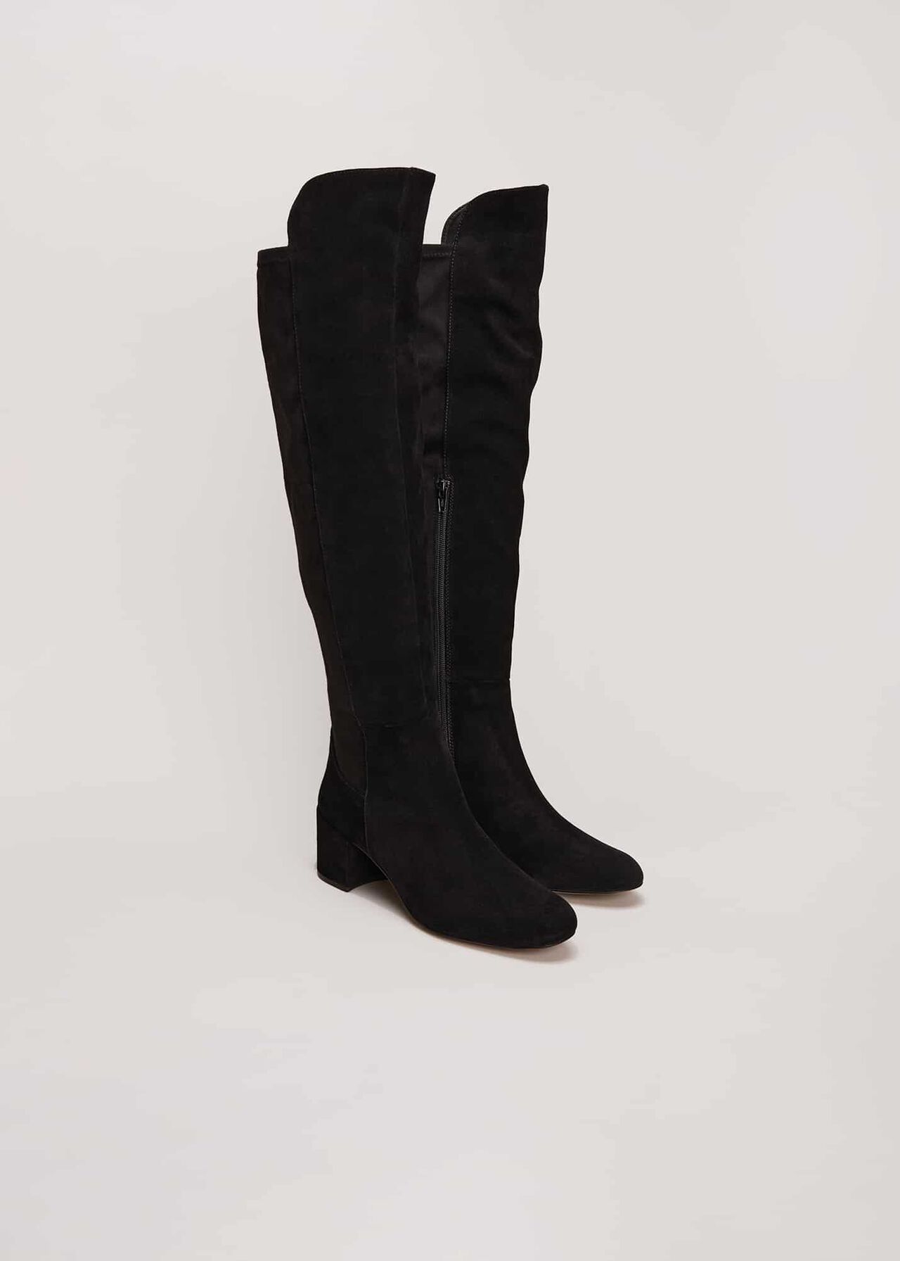 Milly Black Leather Knee High Boots