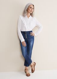 Enid Frill Front Linen Blouse