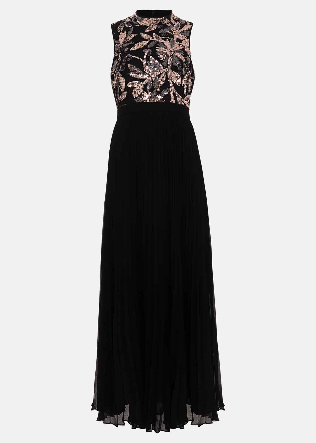 Emalise Sequin Pleat Maxi Dress