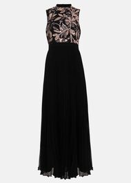 Emalise Sequin Pleat Maxi Dress