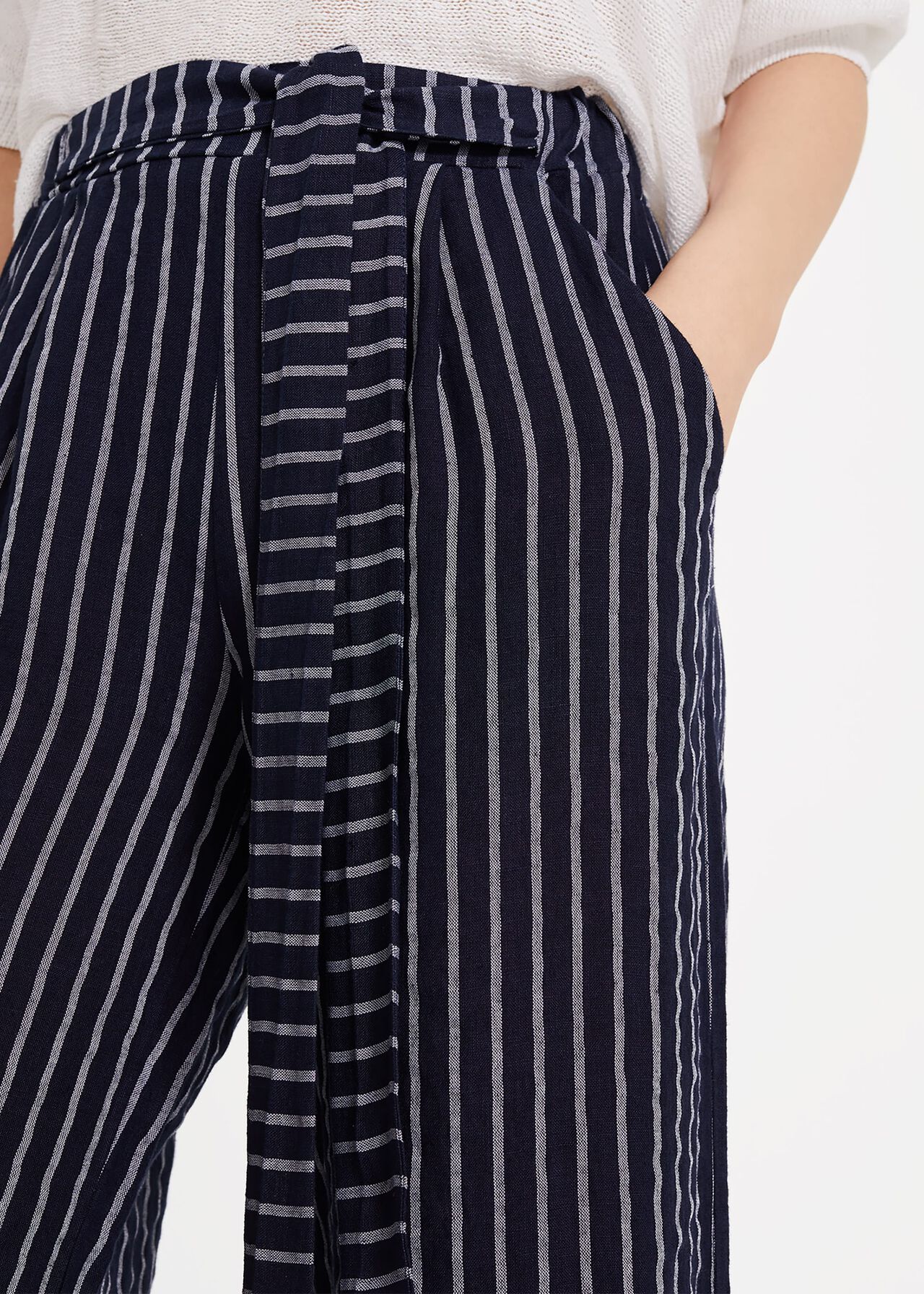 Tempo Stripe Linen Trousers