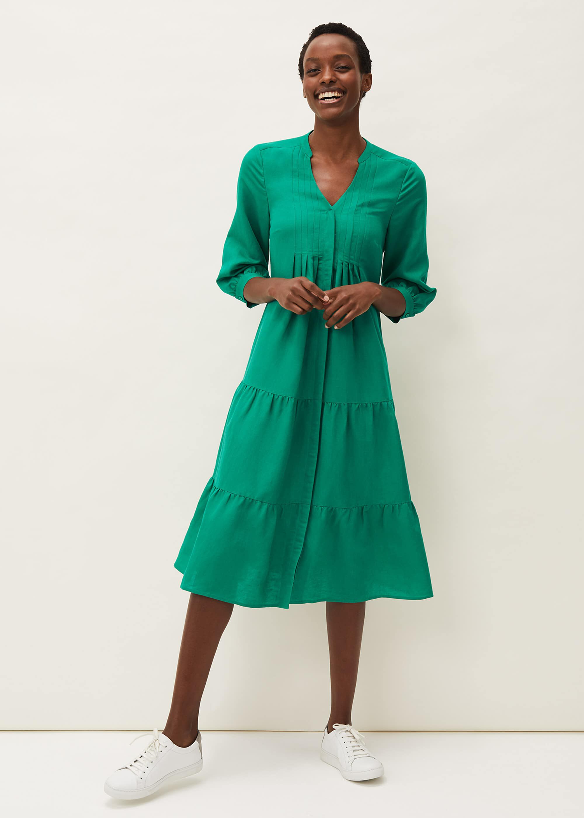 Penele Brushstroke Print Shirt Dress