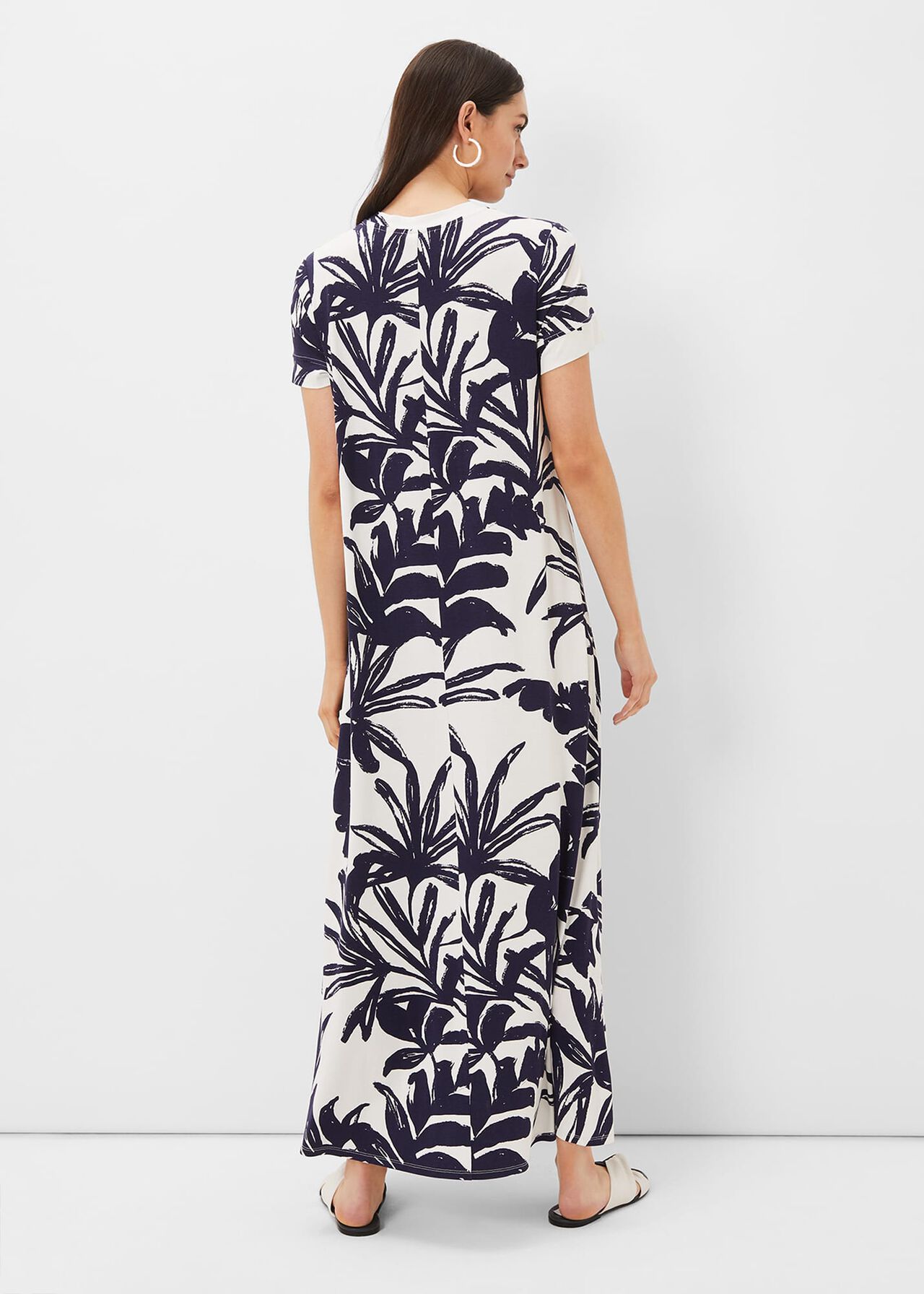 Michaela Palm Print Maxi Dress