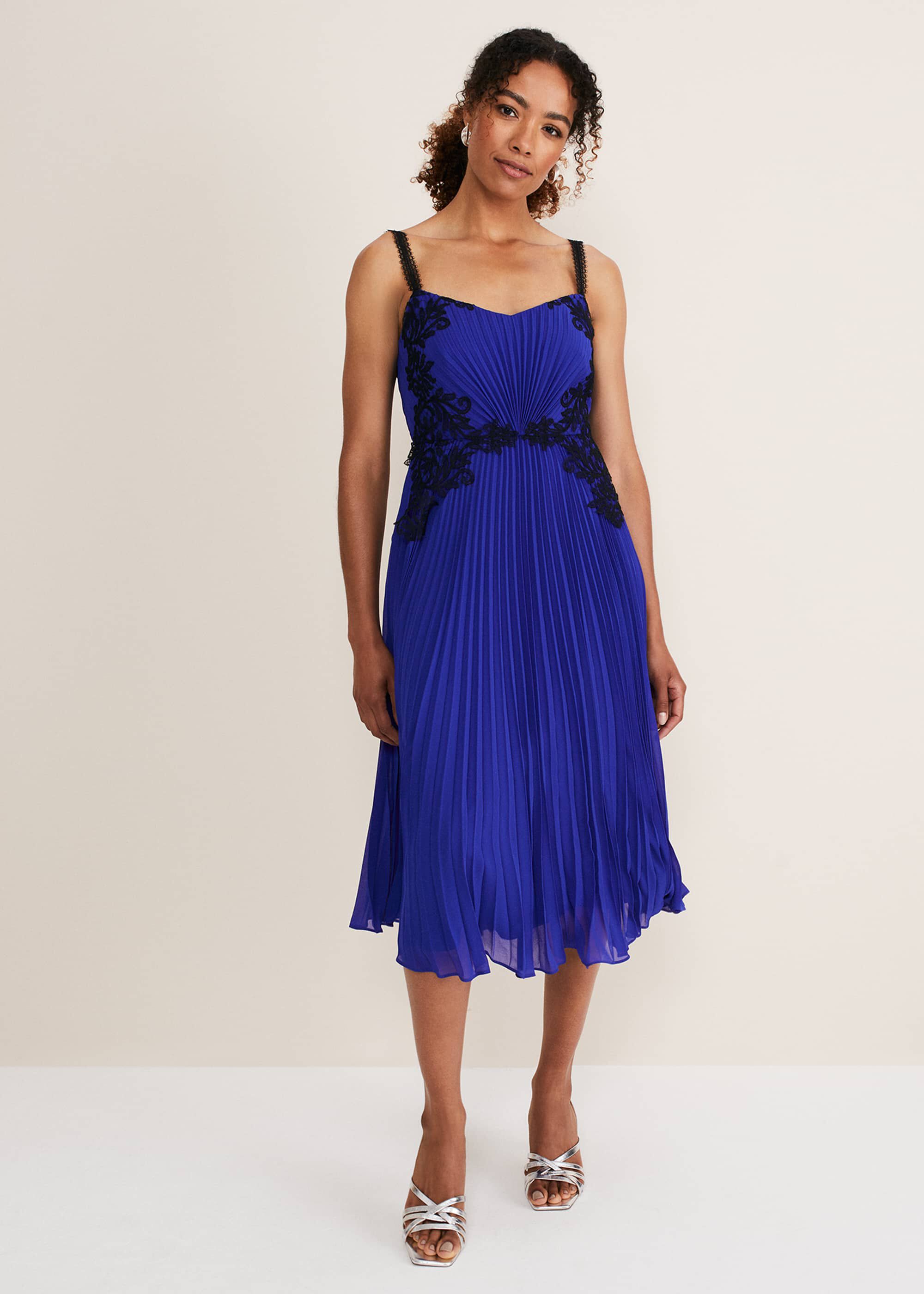 Tiffany Lace Pleated Midi Dress Phase Eight ROW