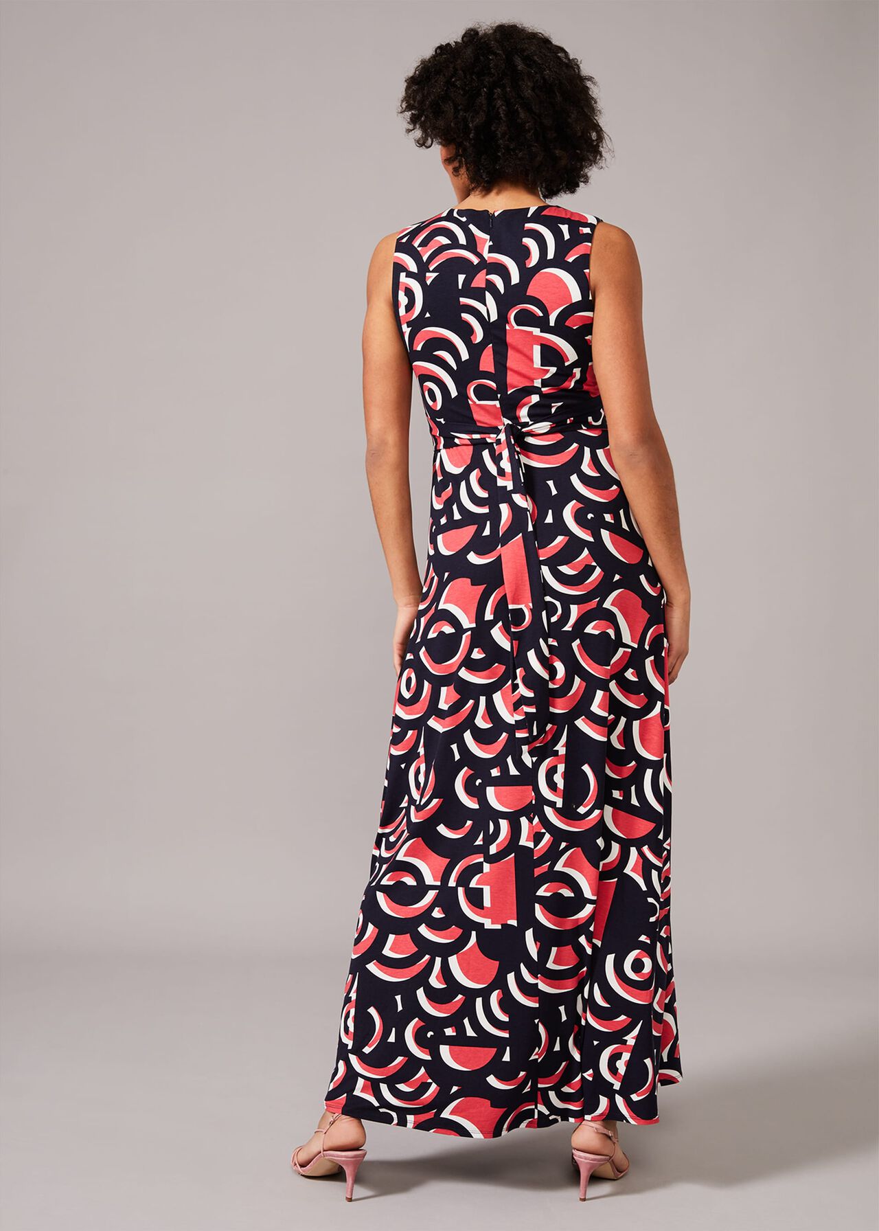 Noriko Swirl Print Maxi Dress