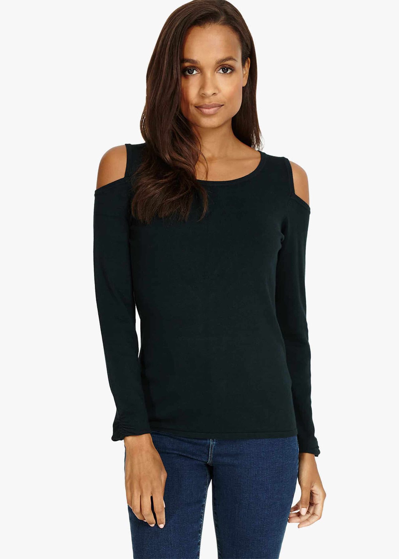 Carly Cold Shoulder Knitted Jumper