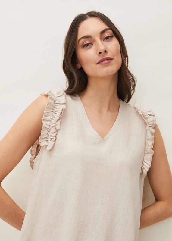Syona Frill Linen Cami