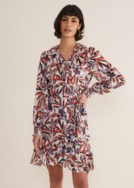 Melinda Leaf Print Mini Dress
